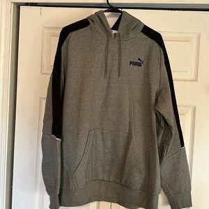 Puma Men's Gray and Black Hoodie